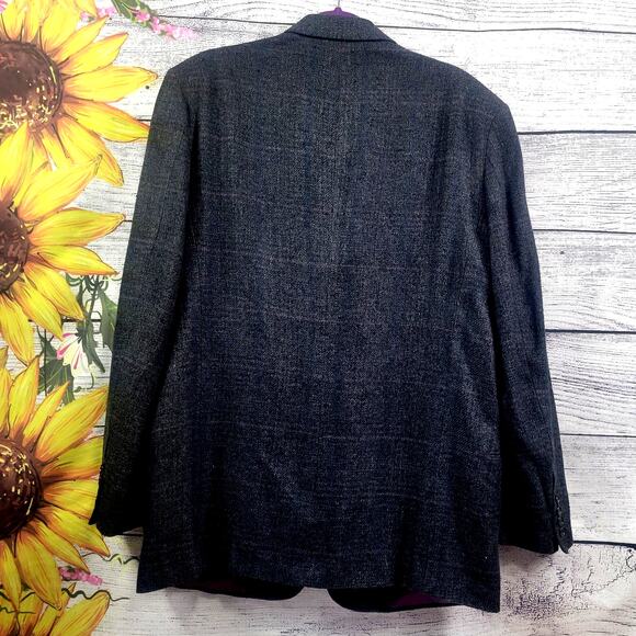 Cellini 100% Silk Plaid Suit Jacket - Picture 10 of 10